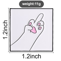 Broche en émail minimaliste motif patte de chat style line art, pour veste, sac ou revers, idéale pour la décoration quotidienne