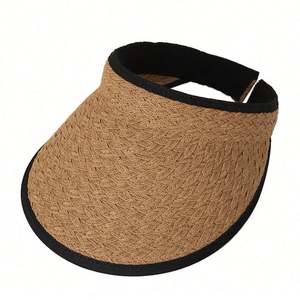 Nouvelle Arrivée 2025 – Chapeau Visière d'Été pour Plage et Extérieur, Pare-Soleil Tendance Couleur Unie, Visière Vide en Paille de Papier pour Voyage et Activités de Plein Air - Product Image 5