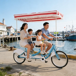 Bicicleta Tándem de Una Velocidad de Alto Rendimiento, Resistente al Desgaste, con Cuatro Ruedas, Horquilla de Acero y Llantas de Aleación de Aluminio para Escenas Desérticas - Product Image 2