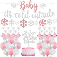 Décorations de fête « Bébé, il fait froid dehors », bannière, ballons, guirlande pour baby shower sur le thème du pays des merveilles d'hiver, Noël, fête d'anniversaire