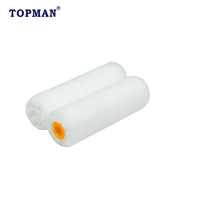 Rouleau de peinture Topman 4 pouces en microfibre, mini-rouleau personnalisable OEM pour peintures acryliques, latex et huiles