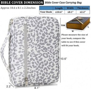 Étui de protection pour Bible gratuit pour femmes et filles, étui de transport pour livre de la Bible, sac d'église léopard, sac de protection pour Bible avec - Product Image 5