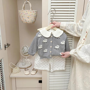 Pull à col simple en fibre de viscose pour petite fille, style occidental, motif dessin animé mignon, collection Printemps 2026, style coréen - Product Image 3