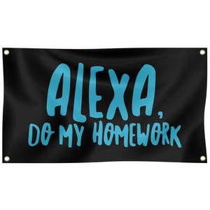 <span class=keywords><strong>Alexa</strong></span> Do My Homework 3x5 pies Tapiz <span class=keywords><strong>de</strong></span> pared Decoración Banderín Estilo Digital College Dormitorio Sala <span class=keywords><strong>de</strong></span> estar College Room Decor - Product Image 1