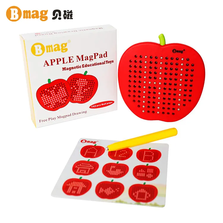 2023 spedizione gratuita BMAG New Kids Educational Lovely Apple ABS Magnetic Writing Board Toys