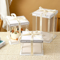 Großhandel verbreiterte und verdickte transparente Geburtstags torte Box Geburtstags torte Dekoration liefert dekorative Accessoires