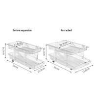 Boîte de rangement télescopique en plastique pour réfrigérateur, avec positionnement automatique, transparente, double couche, pour canettes, support de rangement de cuisine