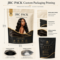 Sacs d'emballage personnalisés en plastique mat transparent à fermeture éclair pour extensions de cheveux, avec logo personnalisé, pour perruques et mèches de cheveux