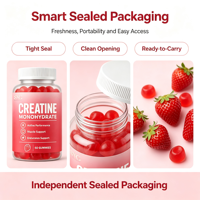 SYC BIO Créatine Monohydrate Gummies Soutien Quotidien Vitalité et Performance 60 Comprimés Fraise 1250mg Adulte Certifié Halal Vrac