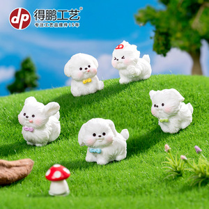 Figuritas de perros blancos bonitos, mini decoraciones de resina para escritorio y coche, adornos para el Día del Niño, accesorio de regalo para el Día de San Valentín D2130 - Product Image 2