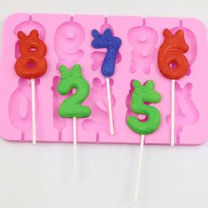 Molde de silicona para chocolate y caramelos con forma de números del 0 al 9, para hornear en casa, fácil de usar, sin BPA, OEM/ODM - Product Image 1