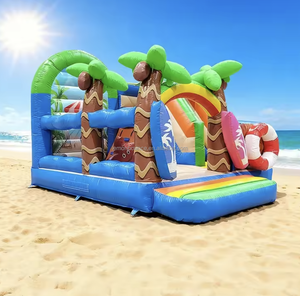Castillo Inflable Comercial con Tobogán, Temática de Playa, para Fiestas Infantiles, Apto para Alquiler al Aire Libre - Product Image 4