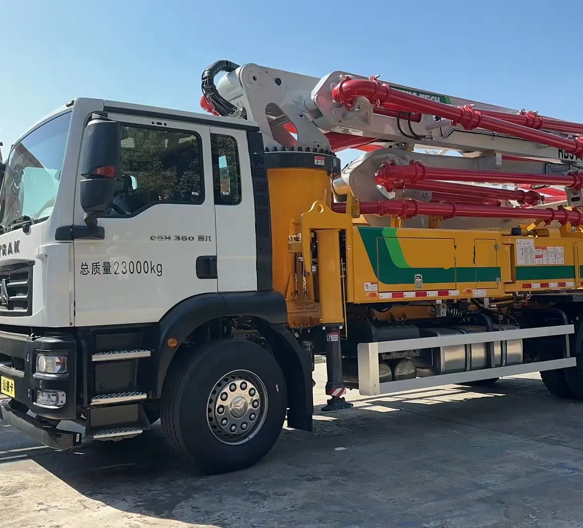 Gros exportateur 37m remorque pompe à béton camion HB37V à vendre