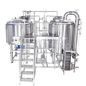 ระบบผลิตเบียร์แบบครบวงจร300L 200L 600L 500L แบบครบวงจรในเชิงพาณิชย์อุปกรณ์ผลิตเบียร์ขนาดเล็กที่กำหนดเองในผับเบียร์ร้านอาหารโรงแรม
