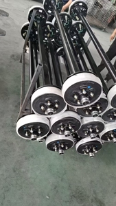 Kits de Eje Tándem para Remolque de Caravana de 7000 lb a 14000 lb, Freno Eléctrico con Ballesta de 7 Hojas y Brazo Oscilante con Rodillos, Pieza de Suspensión - Product Image 4