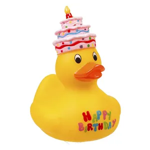 New Design Unique Yellow Duck Floating Weighted Captain Rubber Toy Bath Duck