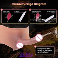 Dildo Realista de Silicona con Correa y Función de Eyaculación, Dildo Usable, Juguete Sexual para Adultos, Estimulación Vaginal del Punto G para Mujeres