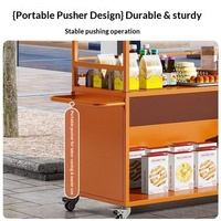 Chariot de Restauration Mobile Personnalisable en Fer Forgé avec Auvent – Stand de Vendeur Ambulant pour Marché Extérieur et Vente de Snacks de Nuit