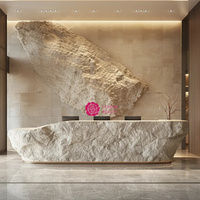 Vente en gros de produits de beauté Yicheng Nouveau design Bureau de réception de luxe blanc en fibre de verre Comptoir moderne pour hôtel, boutique et centre de service