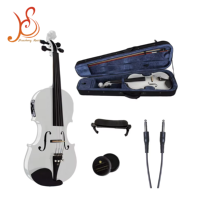 HUASHENG High Gloss OEM ODM String Music Instrument Violin 4/4 for Beginner Professional White Electric Violin