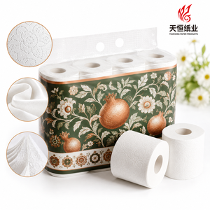 <span class=keywords><strong>Papier</strong></span> <span class=keywords><strong>toilette</strong></span> de luxe en vrac, doux, 3 plis, gaufré, multi-plis, motif floral de feuilles de grenade et de cuivre, inspiré de la Route de la Soie de l'Ouzbékistan - Product Image 1
