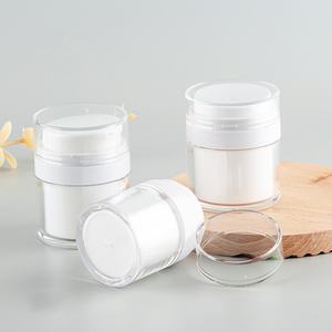 Lujo vacío 15g 30g 50g 100g doble pared de plástico blanco bomba sin aire loción crema facial tarros - Product Image 2