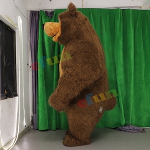 Efun MOQ 1 Pieza Disfraz <span class=keywords><strong>de</strong></span> Mascota Cosplay Personalizable <span class=keywords><strong>de</strong></span> Oso Pardo Gigante Inflable Caminante <span class=keywords><strong>de</strong></span> Dibujos Animados para <span class=keywords><strong>Halloween</strong></span> en Venta para Adulto - Product Image 3