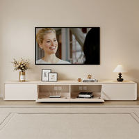 Console TV en bois clair moderne, minimaliste, durable et écologique de haute qualité – Meuble contemporain pour salon, facile à assembler