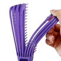 Brosse à cheveux pour perruques, accessoires pour fournisseurs de cheveux, brosse à huit rangées en PVC, peigne creux en forme de pieuvre pour démêler les cheveux ondulés et bouclés