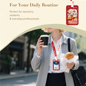 Wholesale of student hang tags with retractable square buckles, work <b>ID</b> card <b>holders</b>, and push-to-open protective card sleeves. - Product Image 3