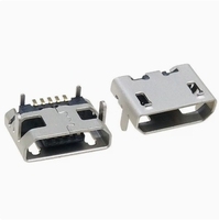 Conectores Micro 5P, Conector Hembra Mini USB 5P, Tipo B Vertical SMD, Puerto de Carga USB