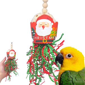 2023 oiseau de noël jouet à mâcher déchiqueteuse suspendus <span class=keywords><strong>perroquet</strong></span> jouets de recherche de nourriture pour petits oiseaux - Product Image 4
