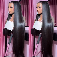 Vente en gros perruque droite brésilienne cheveux humains naturels perruques dentelle frontale cheveux humains perruques cheveux humains pour femmes noires