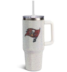 Individueller Seattle Seahawks Bling Isolierter Reisebecher, 40oz Game Day <span class=keywords><strong>Tumbler</strong></span> mit Strohhalm-Deckel, Büro- und Auto-Kaffeebecher - Product Image 2