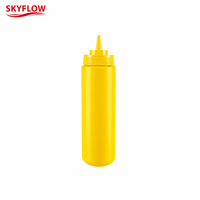 Bouteille de sauce à presser, contrôle des portions, PP de qualité alimentaire, 24 oz, jaune, rechargeable, pour restaurant, buffet