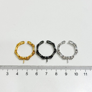 Support de bague en argent S925 avec perles de 6-8 mm, accessoires de bricolage, version torsadée pour perles en vrac 10014 - Product Image 3