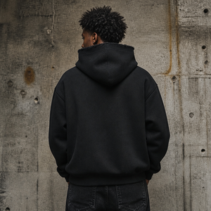 Sudadera con capucha y cremallera personalizada, estilo vintage desgastado, unisex, estilo urbano, rasgada, hip hop, corte holgado, de algodón 100% de alto gramaje, con estampado lavado - Product Image 3
