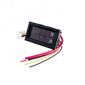 (red and blue 10A) DC 0-100v 10A LED dc double display digital voltage ammeter head with fine tuning