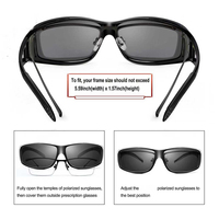 Lunettes de soleil sport enveloppantes à porter par-dessus, verres polarisés en PC, monture en plastique, protection UV400, pour hommes et femmes, cyclisme, pêche