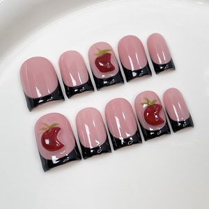 Venta al por Mayor <span class=keywords><strong>de</strong></span> 10 <span class=keywords><strong>Uñas</strong></span> <span class=keywords><strong>Postizas</strong></span> Pintadas a Mano con Diseño Cuadrado <span class=keywords><strong>de</strong></span> Almendra, Hechas a Mano, Cobertura Completa, con <span class=keywords><strong>Pegamento</strong></span> para Dedos - Product Image 3