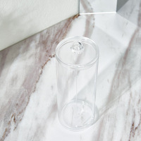 Boîte de rangement transparente en PS moulée par injection pour cotons-tiges, couvercle minimaliste, empilable, organisateur de cosmétiques pour la maison et le bureau