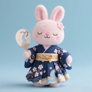 Tùy Chỉnh Nhật Bản Kimono Bunny Đồ Chơi Sang Trọng Mềm Nhồi Bông Thỏ Búp Bê Cho Món Quà OEM Sakura Dễ Thương Động Vật Đồ Chơi - Product Image 3