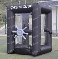 Machine gonflable de cabine de saisie d'argent de cube en argent pour attraper les jeux gonflables de cabine gonflable de videur pour des événements