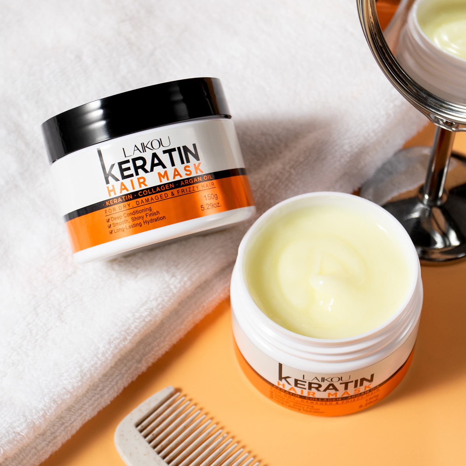 LAIKOU Hair Care Treatment Smoothing Nourishing Repairing Argan Oil Collagen Keratin Hair Mask