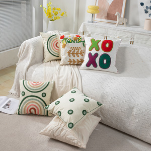 花卉抽象卡通图案扔枕套OEM沙发床装饰靠垫套 - Product Image 3