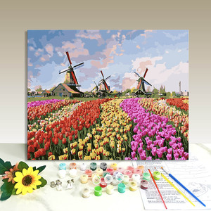 Paint by Number for Adults Kits Countryside Landscape Modern <b>Picture</b> Coloring by Numbers for Diy Gift Home Wall Decor - Product Image 1