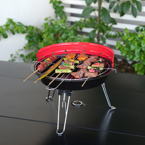 Portable Folding Outdoor BBQ Grill Adjustable Round Tripod Charcoal Grill No Installation Required - Product Image 1