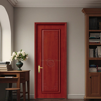 Portes en MDF sur mesure Finitions luxueuses Panneaux en bois de grain de bois de mahogany moulé Panneaux de particules Noyau imperméable Villa Appartement Hall