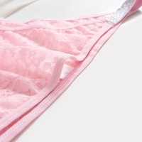 Celana Dalam Wanita Model Thong Bahan Nilon Katun Multiwarna dengan Renda Bunga Transparan Tipis Warna Perak Pinggang Rendah Cepat Kering