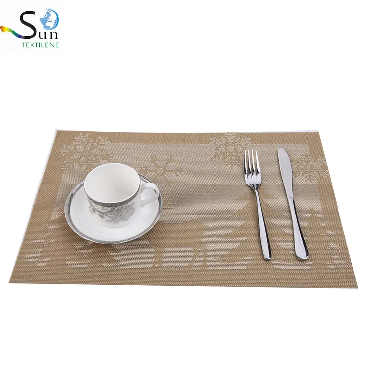 Mat Table Mat Christmas Dinner Plate Mat Washable PVC Table Mats